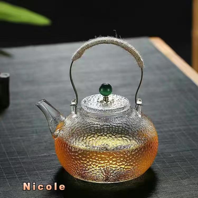 600ML 耐熱ガラス茶セット ケトル 茶会