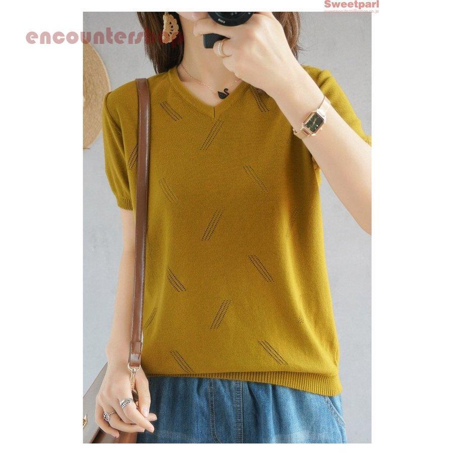 日本製・綿100%-半袖ニット• レディース 2021 夏 サマーニット 半袖Tシャツ トップス 薄手 ゆったり 綿麻 20代 30代 40代 vネック 着痩せ 色 ホワイト サイズ• M ニットセーター レディース 薄手 ゆったり インナー セーター 無地 タートルニット 韓国ファッション セーター 黄色 黒