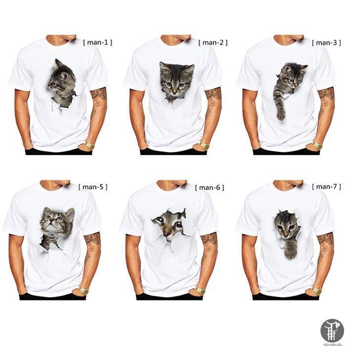 レディースTシャツ 可愛い 3D 猫 Tシャツ 半袖 男女兼用 薄手 ねこ 白 レディース 面白 おもしろ かわいい トリックアート｜mbfs01｜15