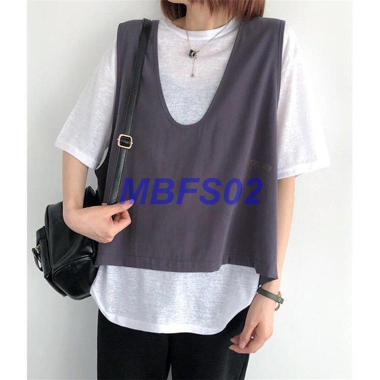 数量限定 Tシャツ レディース 夏 トップス 着痩せ レイヤード ブラウス カットソー 重ね着 ベスト 半袖 2点セット 半袖 カラー ブラック Www Laurence Institut Fr