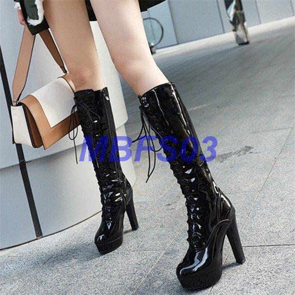 日本最大の ロングブーツレディースハイヒール歩きやすい履きやすい痛くない美脚ハイヒール編み上げpu男女大きいサイズメンズ ブーティー サイズ 23