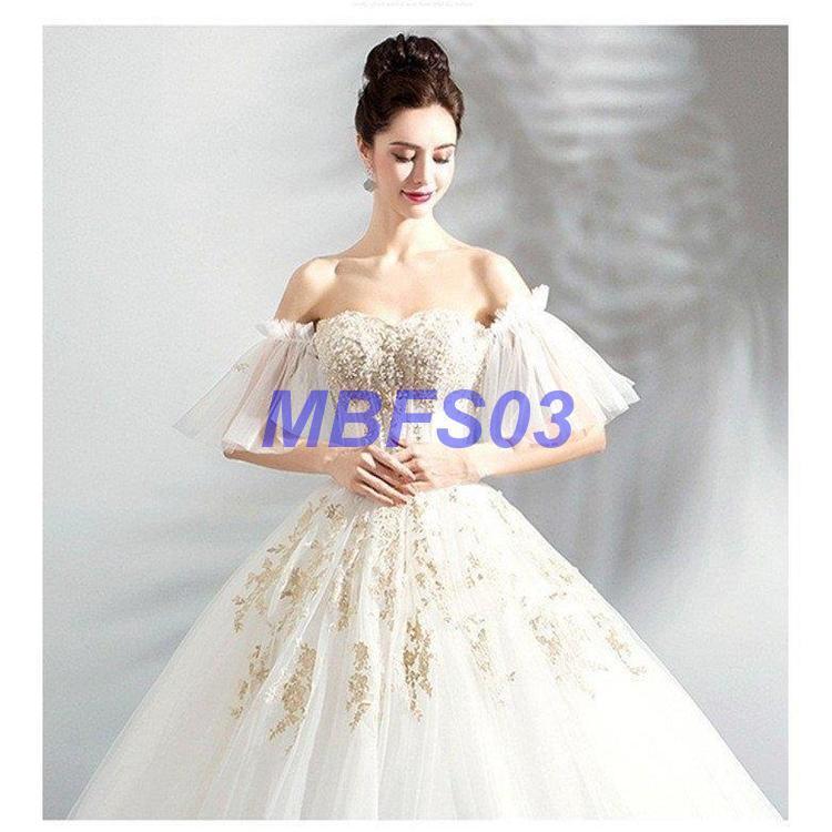 ウェディングドレス トレーン付き 大きいサイズ プリンセス 袖あり 贅沢 オフショルダー レース刺繍 編み上げタイ 結婚式 二次会 花嫁 お嫁さん 秋冬新作 エンパイアライン 予約販売 5 10営業日発送致します Gafrecruitment Mil Gh