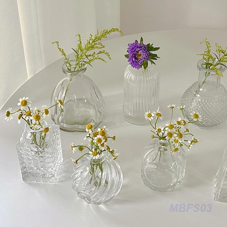 花瓶 花びん フラワーベース 卓上 装飾 フラワースタンド 透明 ガラス クリア 置物 おしゃれ かわいい インテリア雑貨 一輪挿し 造花 フラワーア｜mbfs03｜02