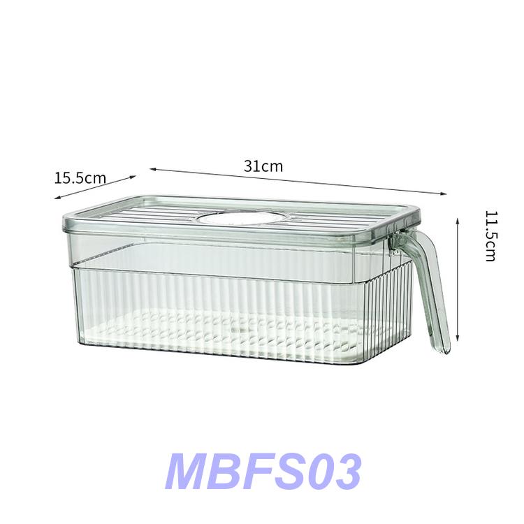 冷蔵庫収納ケース 冷凍ケース 食品級 ハンドル付き 鮮度保持 日付記録 密封 キッチン整理 透明｜mbfs03｜07