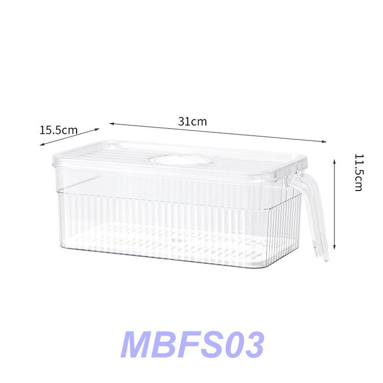 冷蔵庫収納ケース 冷凍ケース 食品級 ハンドル付き 鮮度保持 日付記録 密封 キッチン整理 透明｜mbfs03｜08