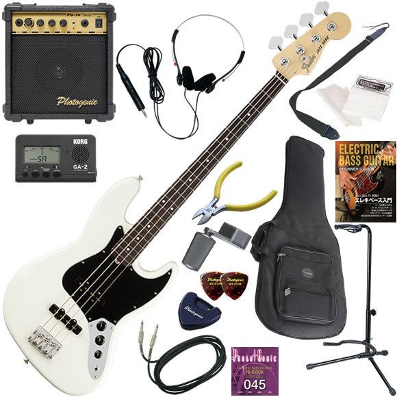 初心者 入門セット Fender フェンダー American Performer Jazz Bass/AWT 【おすすめ】 10wアンプが入ったスタンダード15点セット