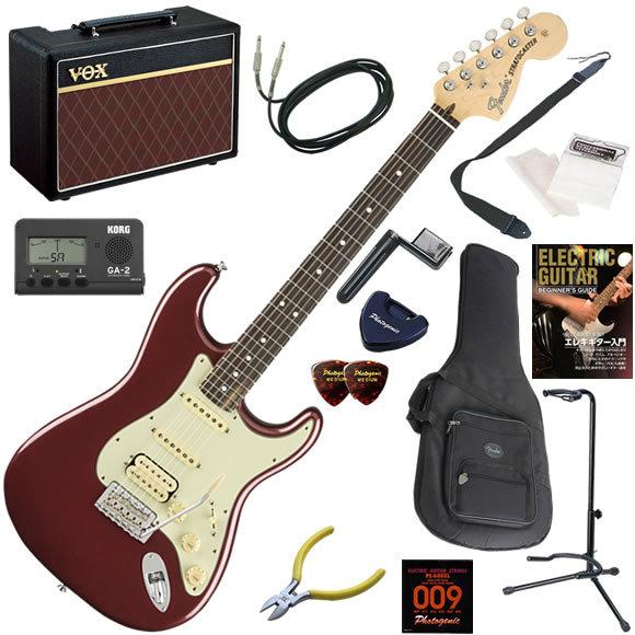 エレキギター 初心者 入門セット Fender フェンダー American Performer Stratocaster HSS/AUB 人気のVOX Pathfinder10が入った本格14点セット