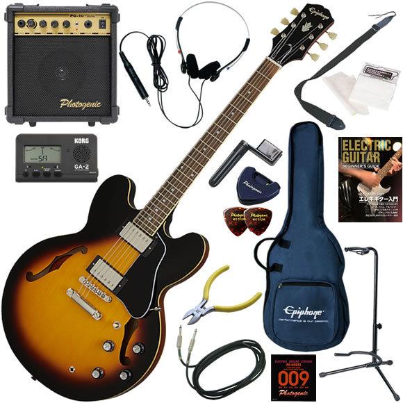 初心者 入門セット Epiphone エピフォン ES-335/VS　10wアンプが入ったスタンダード15点セット 【チ】