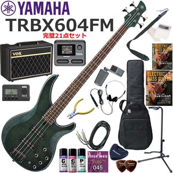 ヤマハ　Yamaha エレキベース TRBX604FM 専用ケース付き YAMAHA（ヤマハ） TRBX604FM/IDB エレキベース 初心者セット VOX