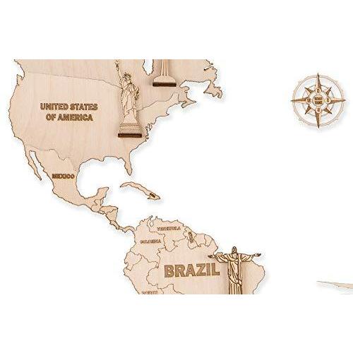 Wood Trick ウッドトリック 木の世界地図パズル 中 インテリアになる3dウッドパズル 木製模型 パズル
