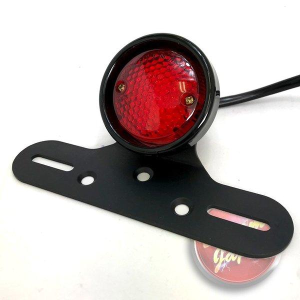 バイク LEDテールランプ 丸目 テール / 汎用/ ナンバーステー