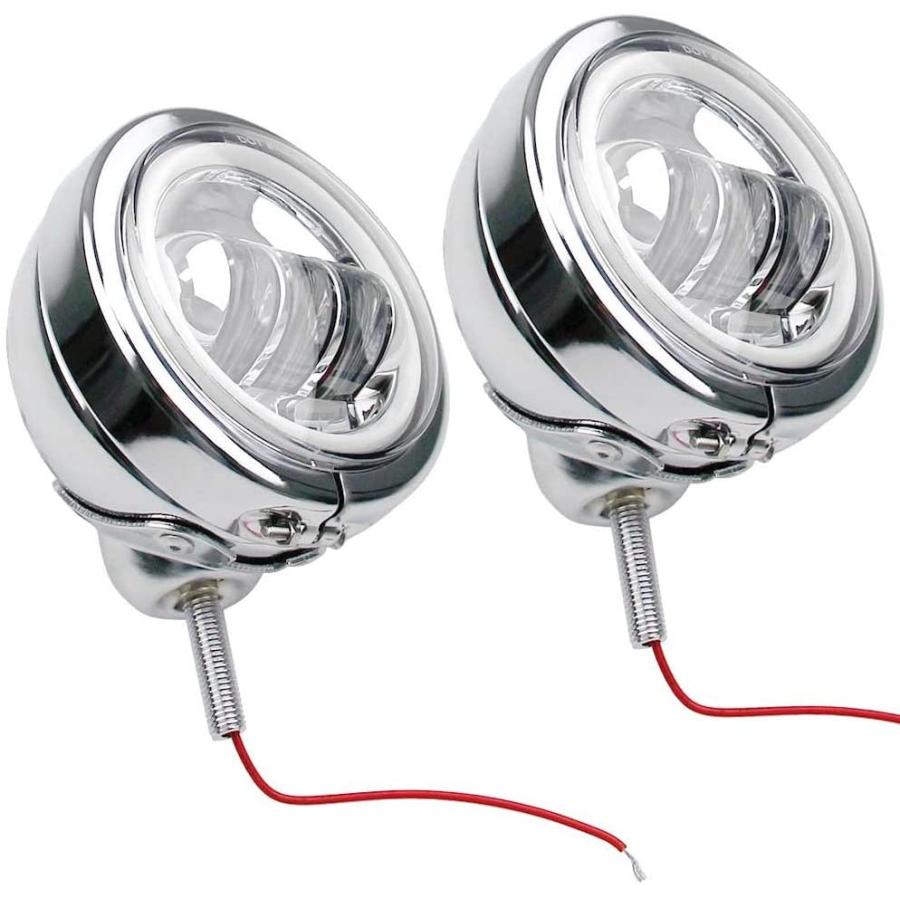 LED フォグランプ LEDフォグ 汎用 ハーレー風 補助ライト 4.5インチ DC