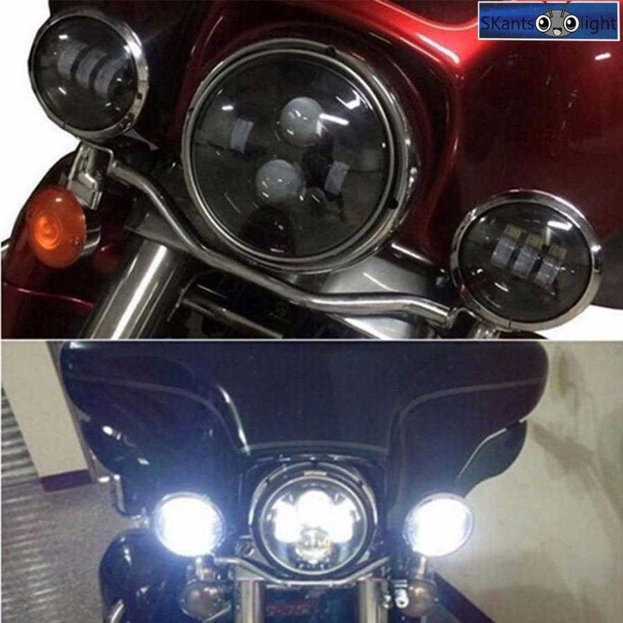 LED フォグランプ LEDフォグ 汎用 ハーレー風 補助ライト 4.5インチ DC