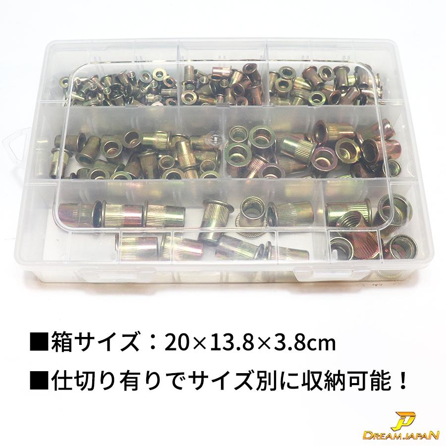 リベットナットセット 7種類 【180セット】 M3 M4 M5 M6 M8 M10 M12