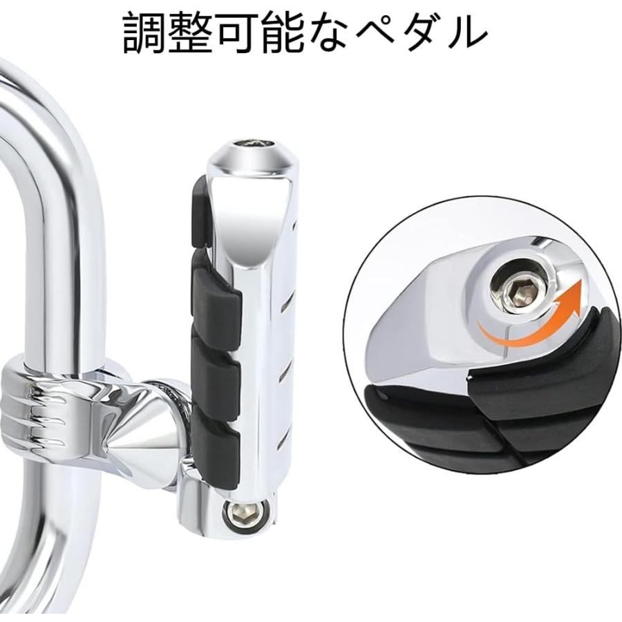 ハイウェイペグ フットペグ フットボード ショートアーム 32mm シルバー ハイウェイ ペグ フットペグ 25mm から 32mm までサイズ調整可能 汎用