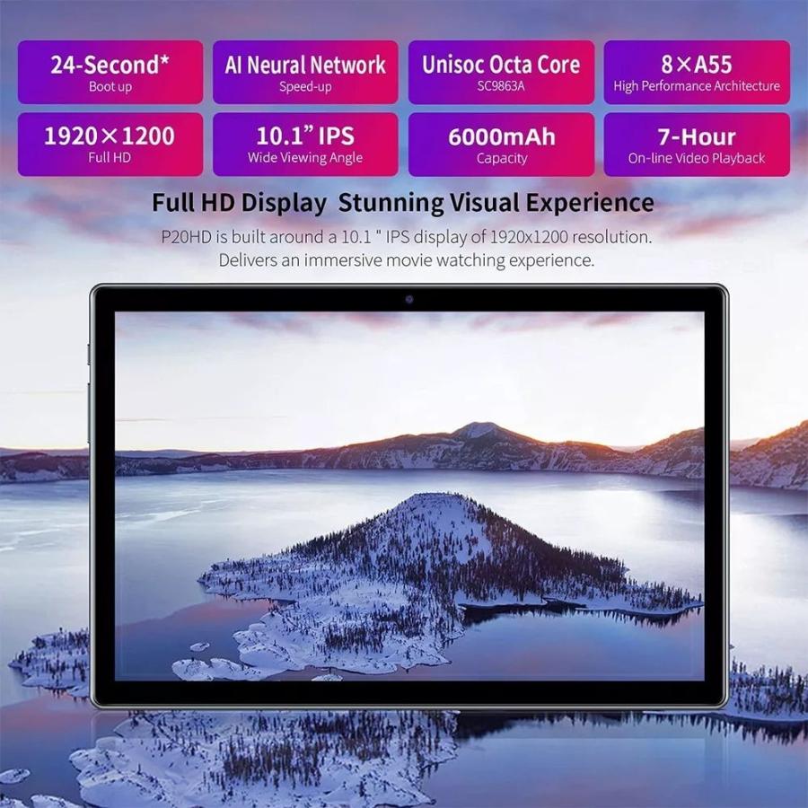Teclastp20hdタブレット,10.1インチ,Android 10.0,オクタコア,4GB RAM,64GB ROM,1920x1200,FH|mc1-store|08
