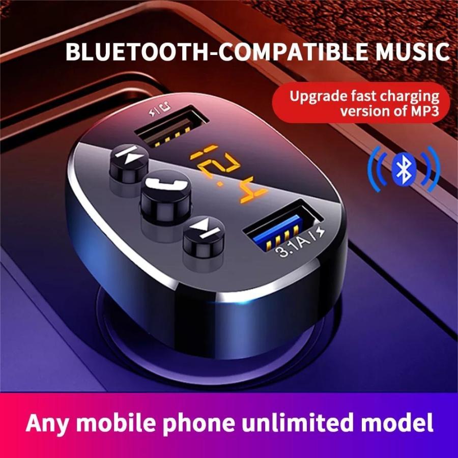 ブルートゥース5 0と互換性 車 キット 2つ Usbポート 急速充電器 Mp3 音楽プレーヤー ワイヤレス 受信機 Fmトランスミッター 新発売の