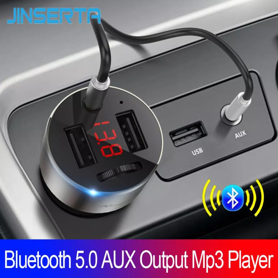 Jinserta 車 ハンズフリー Bluetooth 5 0 Fm トランスミッタ Aux 出力 Mp3 プレーヤー 4 8a デュアル Usb 定番