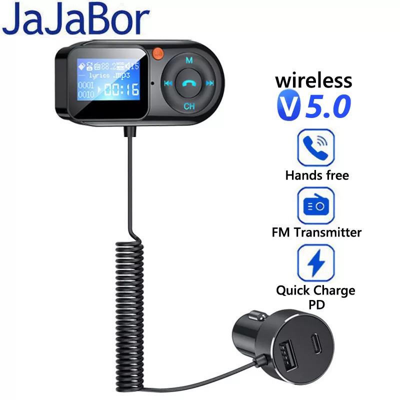 4円 大きな割引 Jajabor Fmトランスミッターbluetoothカーmp3プレーヤーハンズフリーカーキットusb Pd充電tfカード音楽再生ワイヤレスauxオー