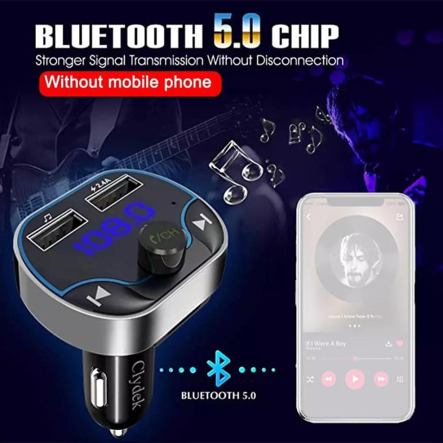 Fmトランスミッターハンズフリーbluetooth 5 0カーキットmp3プレーヤー2 4aデュアルusb車 充電器fmtransmiter 超特価 充電器fmtransmiter
