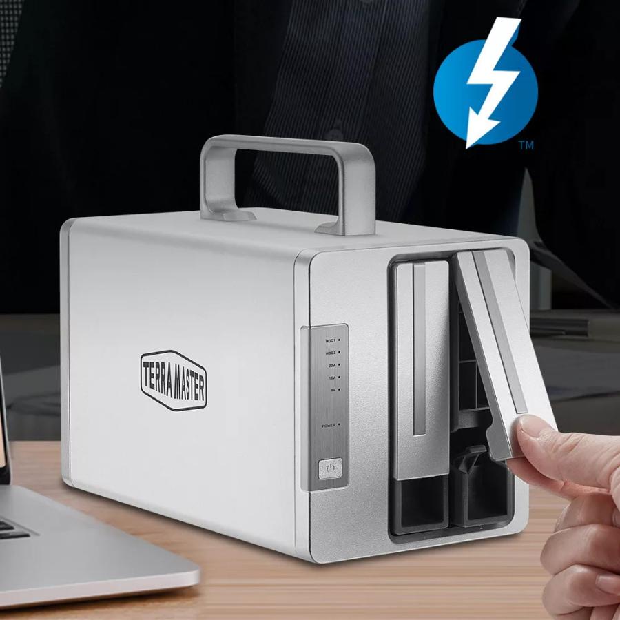 Terramaster Td2サンダーボルト3プラス7イン1サンダーボルト3ドックraidストレージ外部ハードドライブ エンクロージャ ディスクレス 0001 1370 001 Mc Store