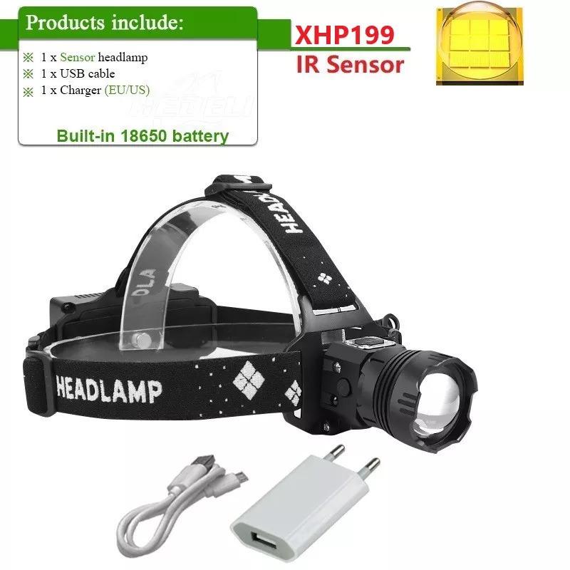 1000000LM強力 LEDヘッドランプXHP199充電式ヘッド懐中電灯XHP90 usb釣りヘッドライト18650 irセンサヘッドランプライト|mc1-store|06