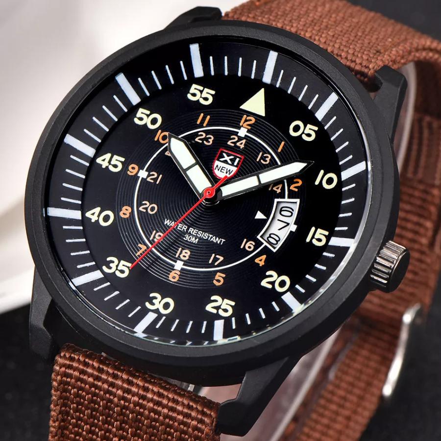 高級メンズクォーツ時計,ミリタリークォーツ腕時計,黒時計,高級スポーツ,耐水性  :202110060129-0001-0212-001:MC-STORE - 通販 - Yahoo!ショッピング