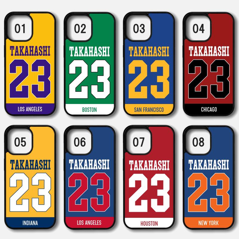 iPhone - NBA オーダーメイド iPhoneケース アイフォンケース 背番号 バスケ バスケットボール 背番号 ユニフォーム 色 カラー｜mcase｜03