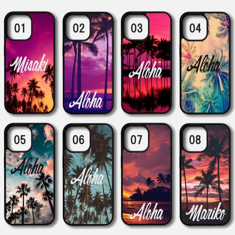 iPhone Hawaii オーダーメイド オリジナル iPhoneケース パームツリー ヤシの木 夕暮れ |  | 02