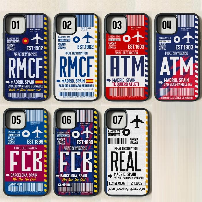 iPhone - TAG La liga Real Madrid Barcelona FC Messi iPhone ケース カバー Spain |  | 01