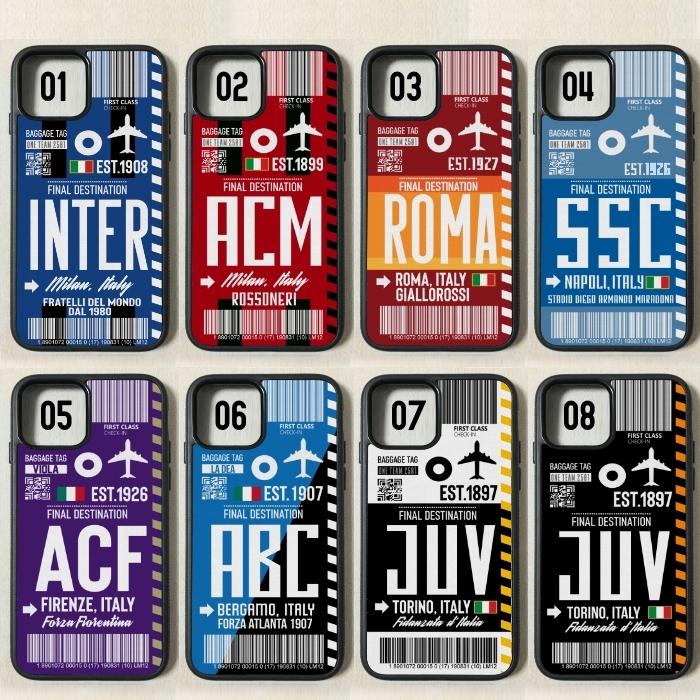 iPhone - TAG Italy Serie A イタリア・セリエA Juventus Inter Milan AC Milano Lazio Roma スマホ カバー |  | 01