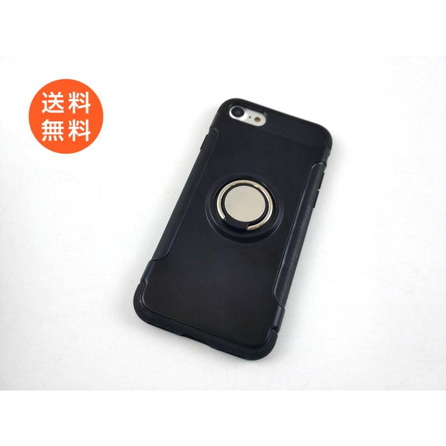 iPhone 7/8用ケース 落下防止リング付き スタンド ソフトカバー ストラップ対応 全6色 | 