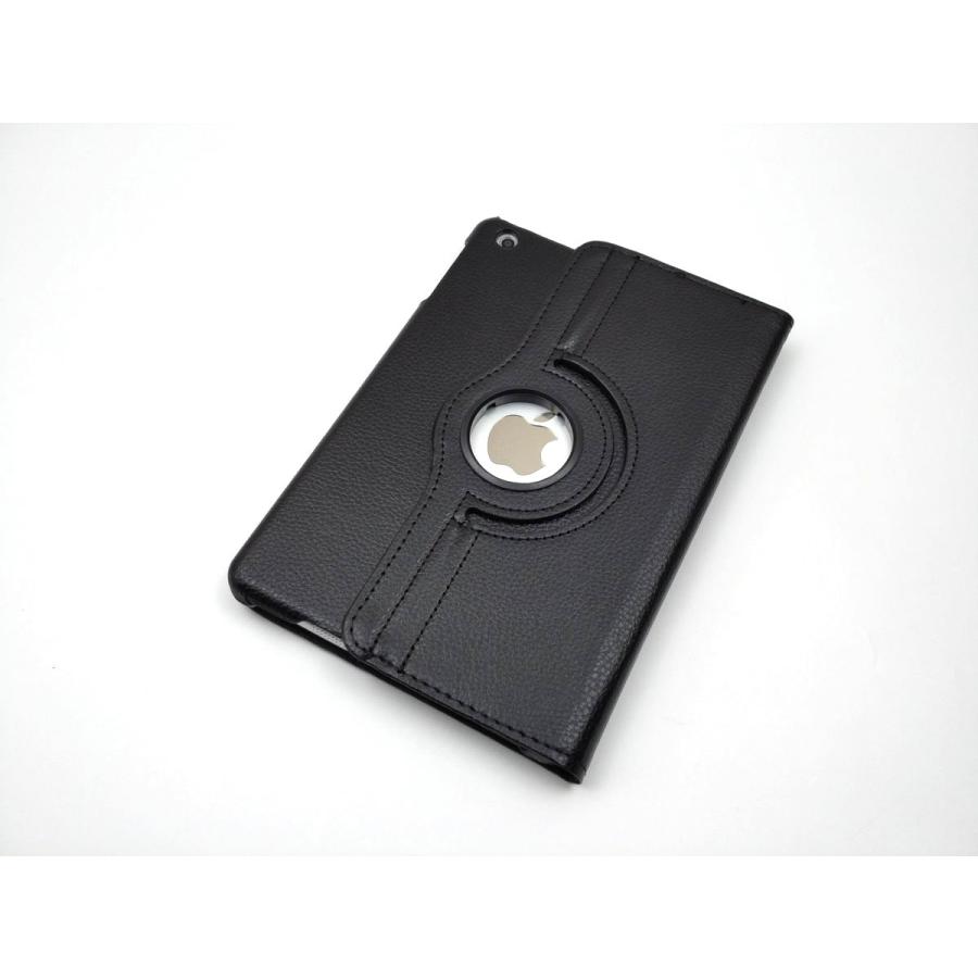 iPad mini 1 2 3用 カバー PUレザー ハードケース ゴム 回転タイプ 全3色 アイパッド ミニ おしゃれ おすすめ かわいい 軽い 軽量 ケース 子供 まだ使える 黒 |  | 05