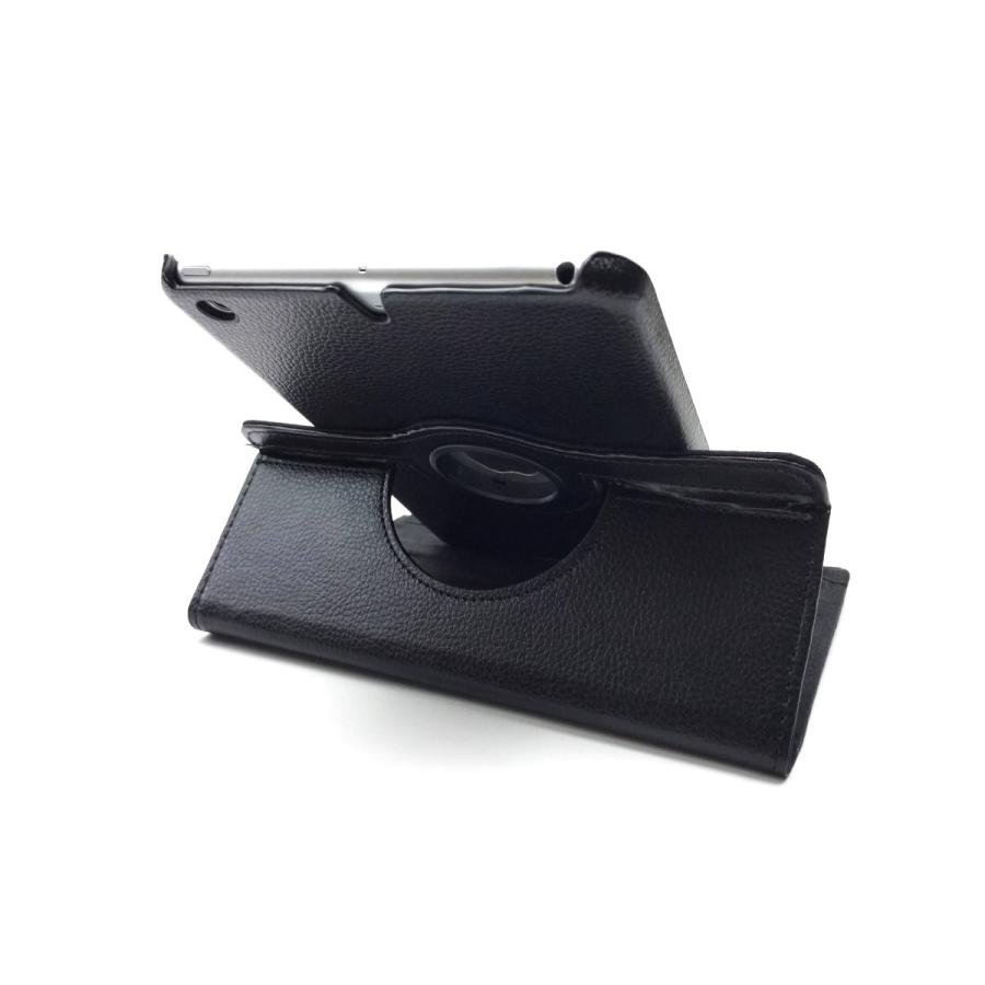 iPad mini 1 2 3用 カバー PUレザー ハードケース ゴム 回転タイプ 全3色 アイパッド ミニ おしゃれ おすすめ かわいい 軽い 軽量 ケース 子供 まだ使える 黒 |  | 08