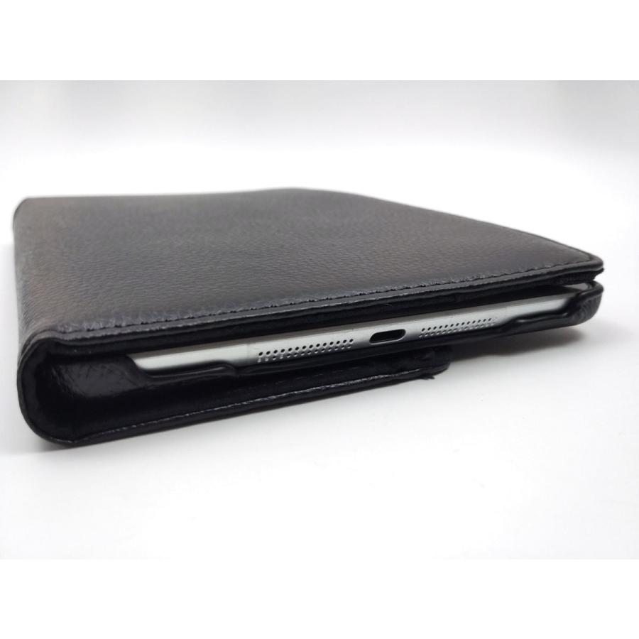 iPad mini 1 2 3用 カバー PUレザー ハードケース ゴム 回転タイプ 全3色 アイパッド ミニ おしゃれ おすすめ かわいい 軽い 軽量 ケース 子供 まだ使える 黒 |  | 09