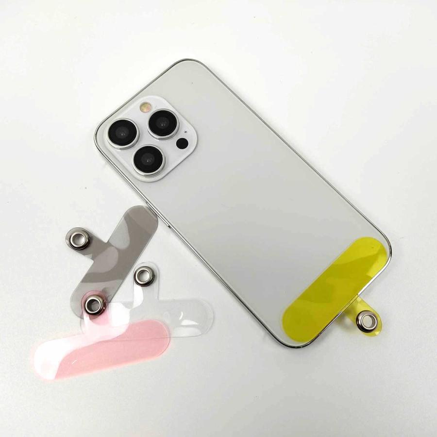 スマホ ストラップ用ホルダー 透明パッチ ネックストラップ 外付け 落下防止 首掛け 4色セット 全2種類 おしゃれ 便利 使い道 人気 丈夫 シート かわいい |  | 04