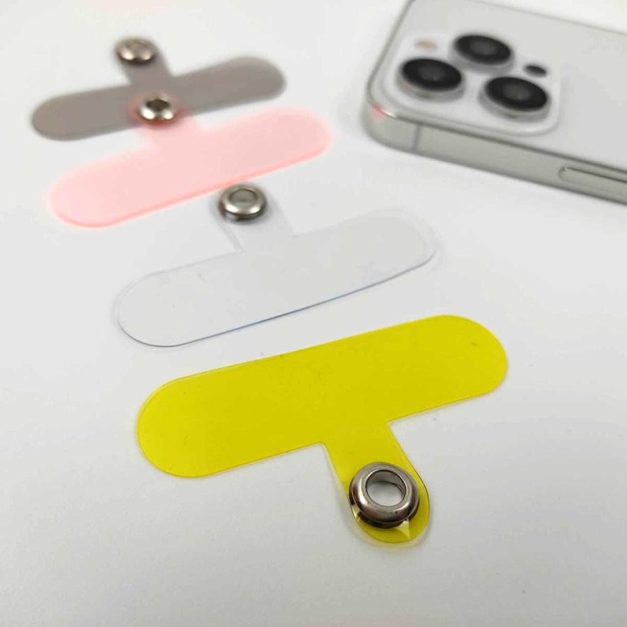 スマホ ストラップ用ホルダー 透明パッチ ネックストラップ 外付け 落下防止 首掛け 4色セット 全2種類 おしゃれ 便利 使い道 人気 丈夫 シート かわいい |  | 05