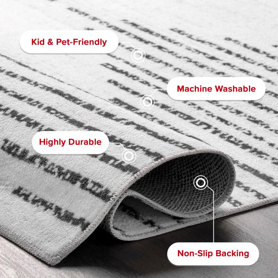 Romina Machine Washable Diamond Stripes Area Rug, 4' x 6', 【また】 並行輸入品