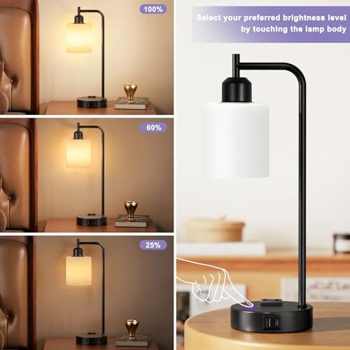 Touch Bedside Lamps for Bedrooms Set of 2   3 Way Dim 【リラックス】 並行輸入品