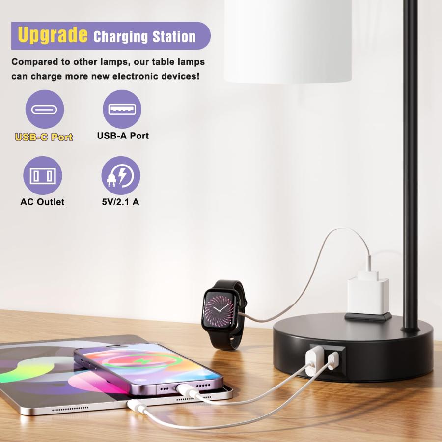 Touch Bedside Lamps for Bedrooms Set of 2   3 Way Dim 【リラックス】 並行輸入品