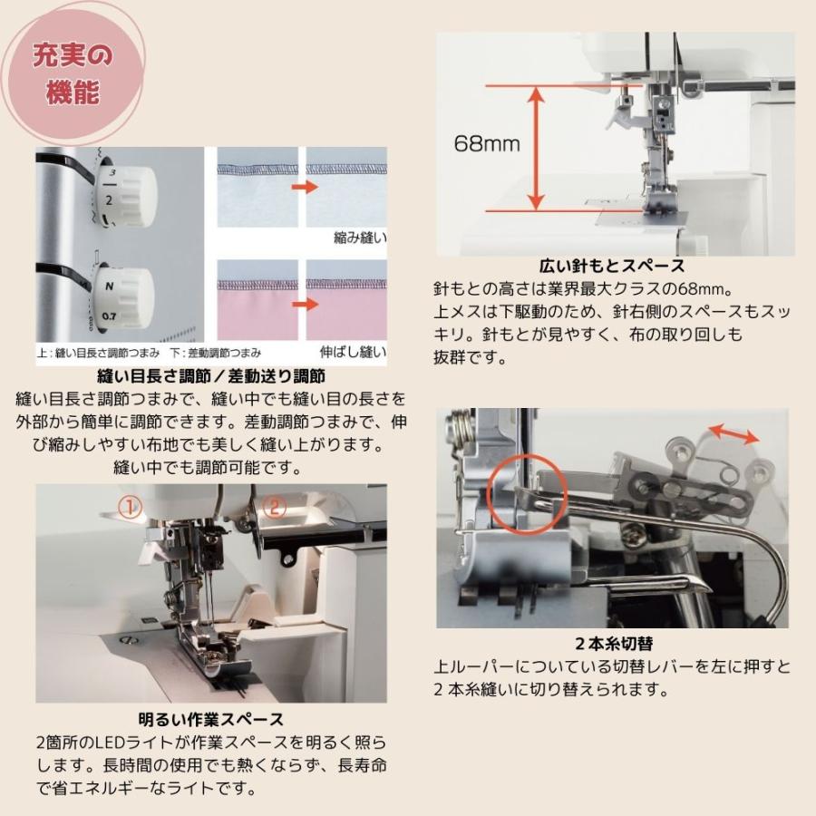 JUKI ミシン ロックミシン MO-3000 MO3000 Airy エアリー 2本針4本糸差動送り付き オーバーロックミシン ジューキ | JUKI | 08