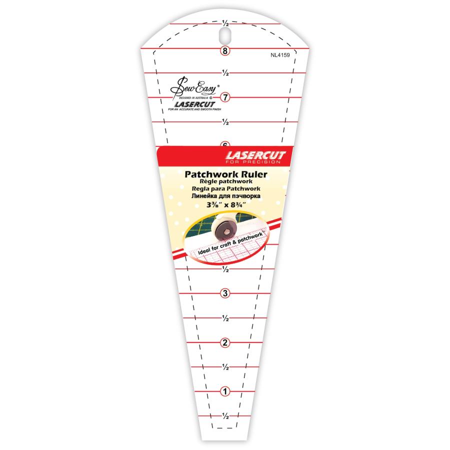ドレスデン テンプレート 8.6×22.2cm（3.4×8.75インチ） パッチワークルーラー patchwork rulerパッチワーク ペーパークラフト キルト ソーイング 手芸 裁縫 | 