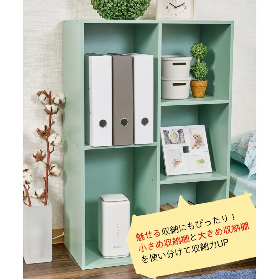 カラーボックス 収納 棚 大容量 2列 2段 3段 ラック 組立 家具 A4対応 カラフルカラー |  | 09