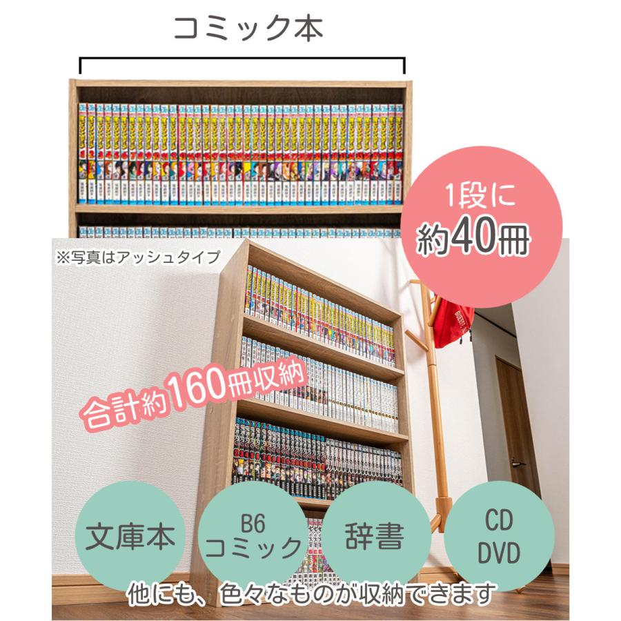 本棚 スリム ワイド 薄型 大容量 3個セット 4段 コミックラック  CDラック DVDラック 収納ボックス 横幅60cm |  | 07