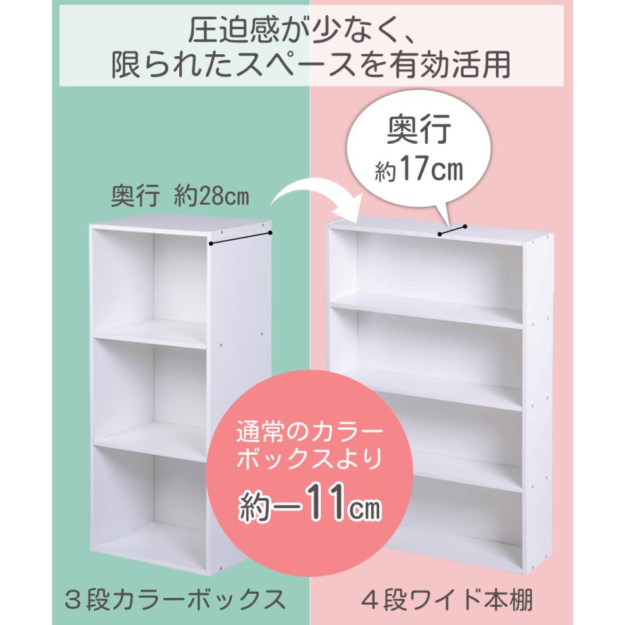 本棚 スリム ワイド 薄型 大容量 3個セット 4段 コミックラック  CDラック DVDラック 収納ボックス 横幅60cm |  | 08