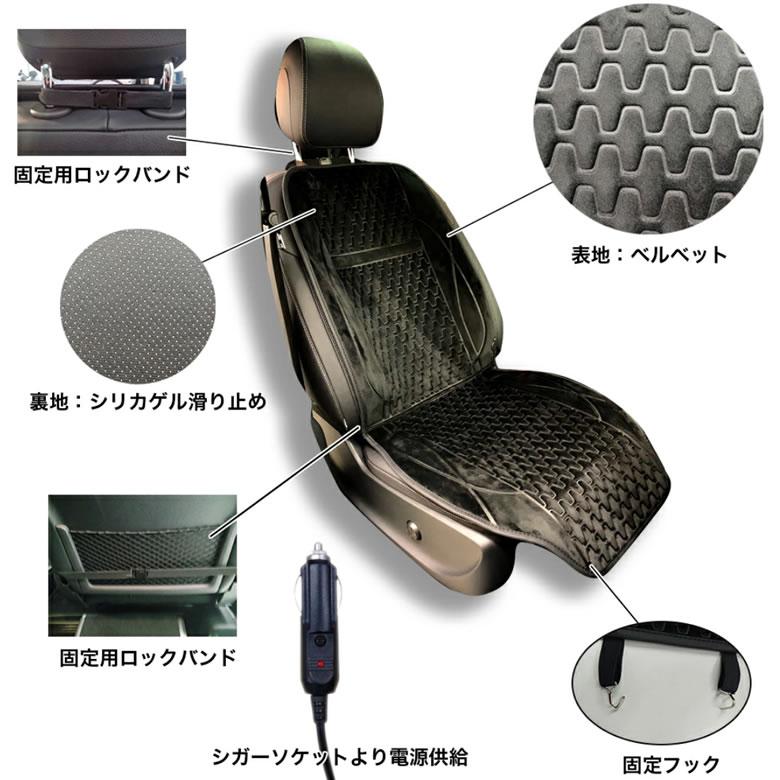 速暖10秒 シートヒーター 運転席用 12V 車用 ホットカーシート 最高63