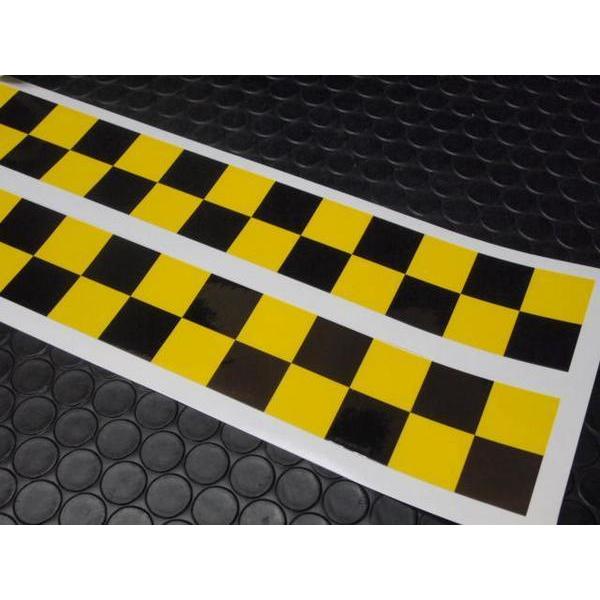 市松模様ステッカー黒/黄チェッカーフラッグ チェック柄 : マニアック