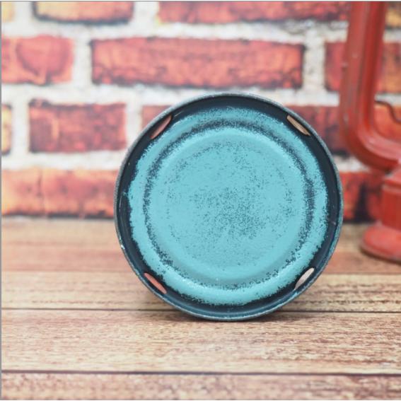 リメイク缶 リメ缶【ブルー】多肉植物 アンティーク缶 鉢植え 寄せ植え