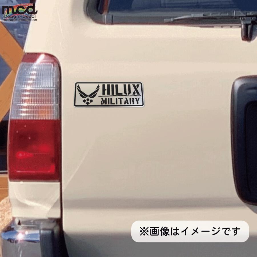 マットミラー）ミリタリーステッカー ハイラックス シルバー 15cm