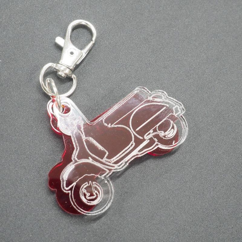 アクリル スクーターキーホルダー 5cm（レッド）ベスパ vespa バイク